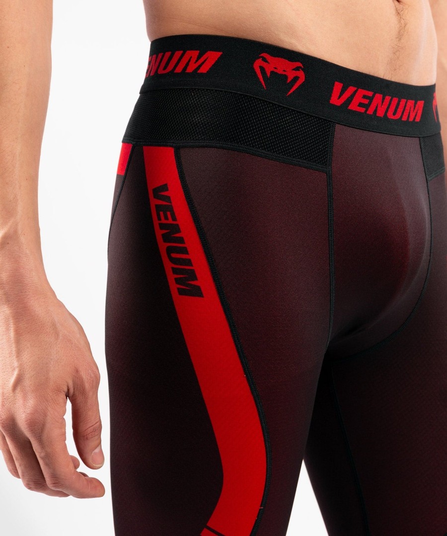calça de compressão venum nogi 3.0 - pretavermelha