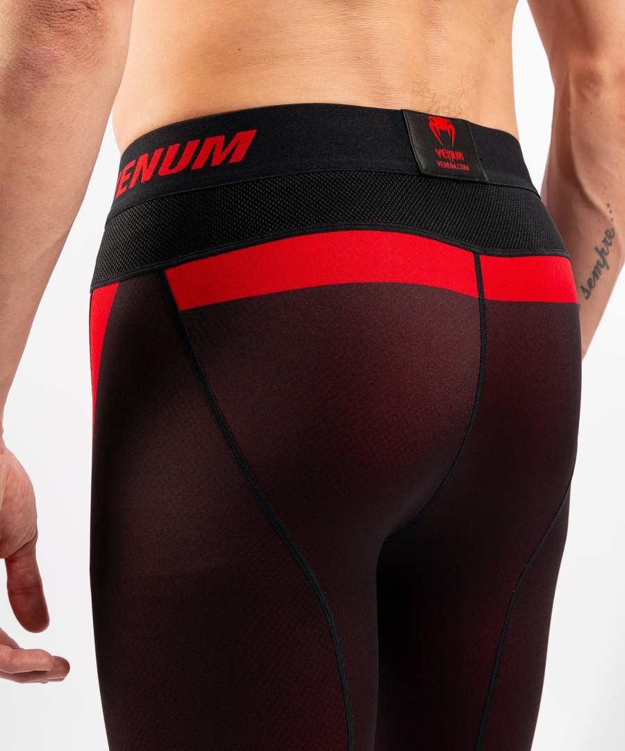 calça de compressão venum nogi 3.0 - pretavermelha