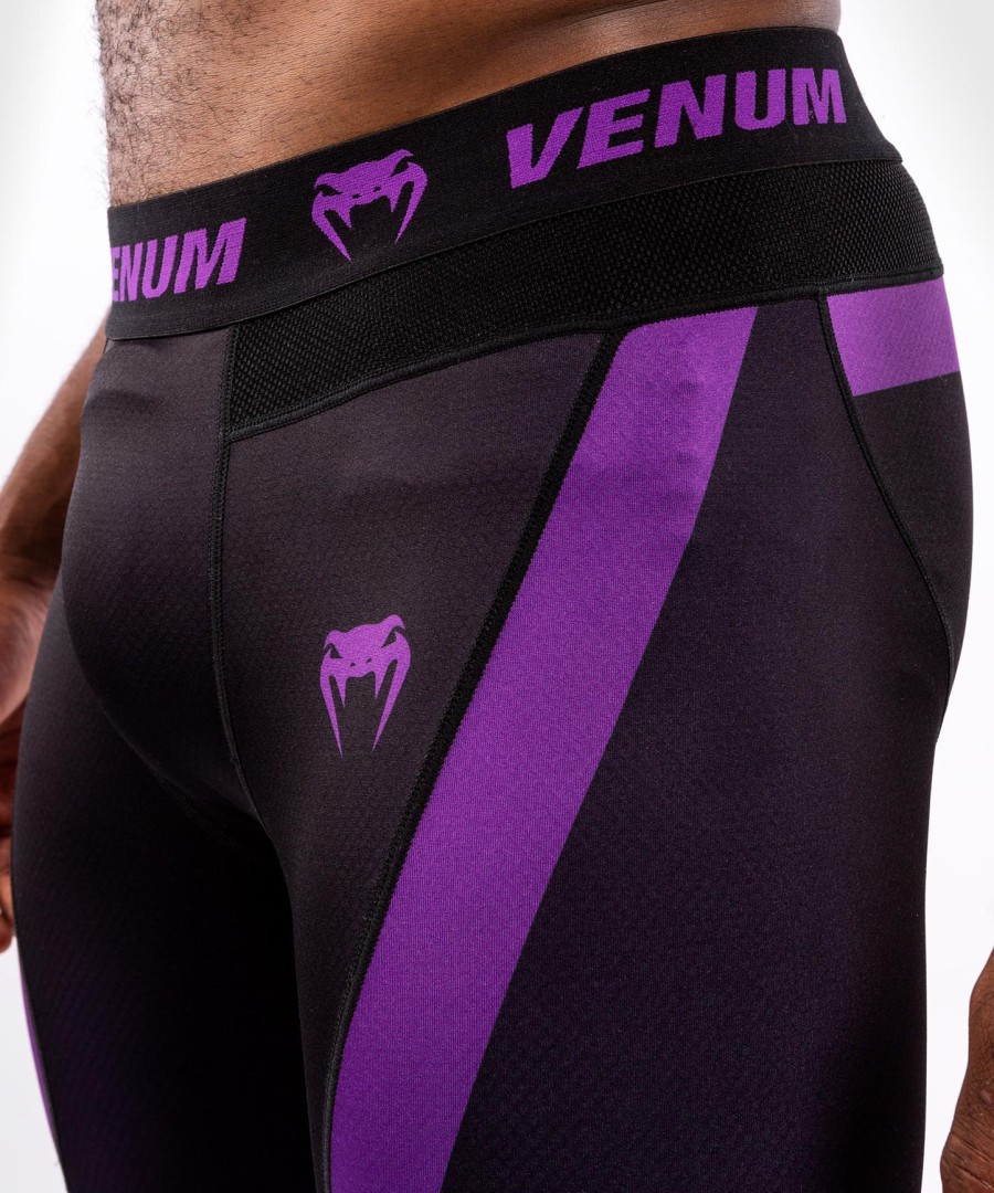 calça de compressão venum nogi 3.0 - pretaroxa