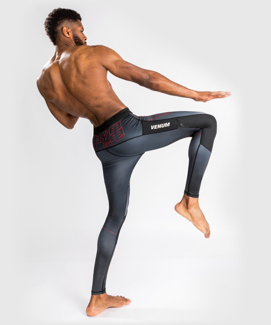 calça de compressão venum okinawa 3.0 - pretovermelho