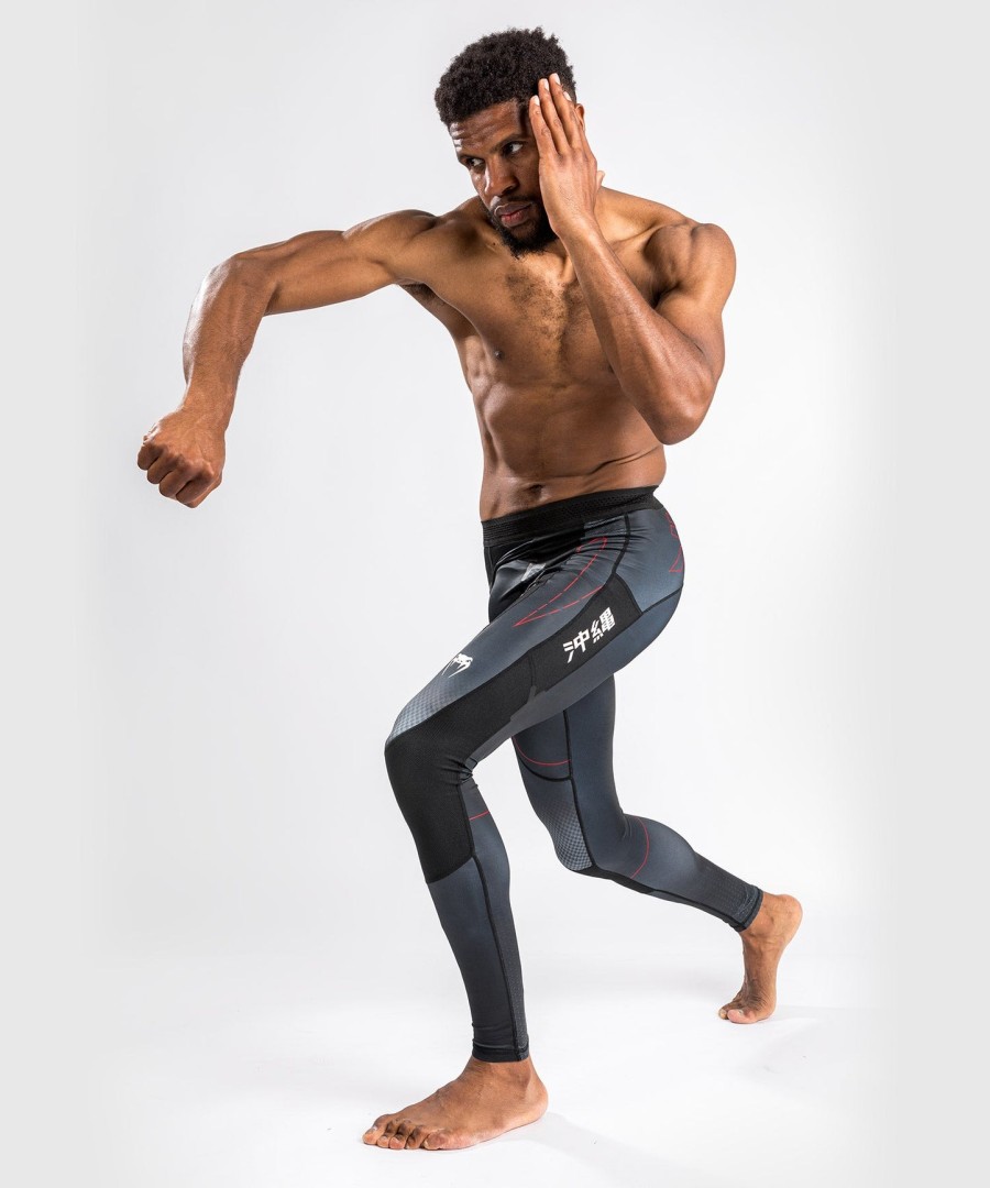 calça de compressão venum okinawa 3.0 - pretovermelho