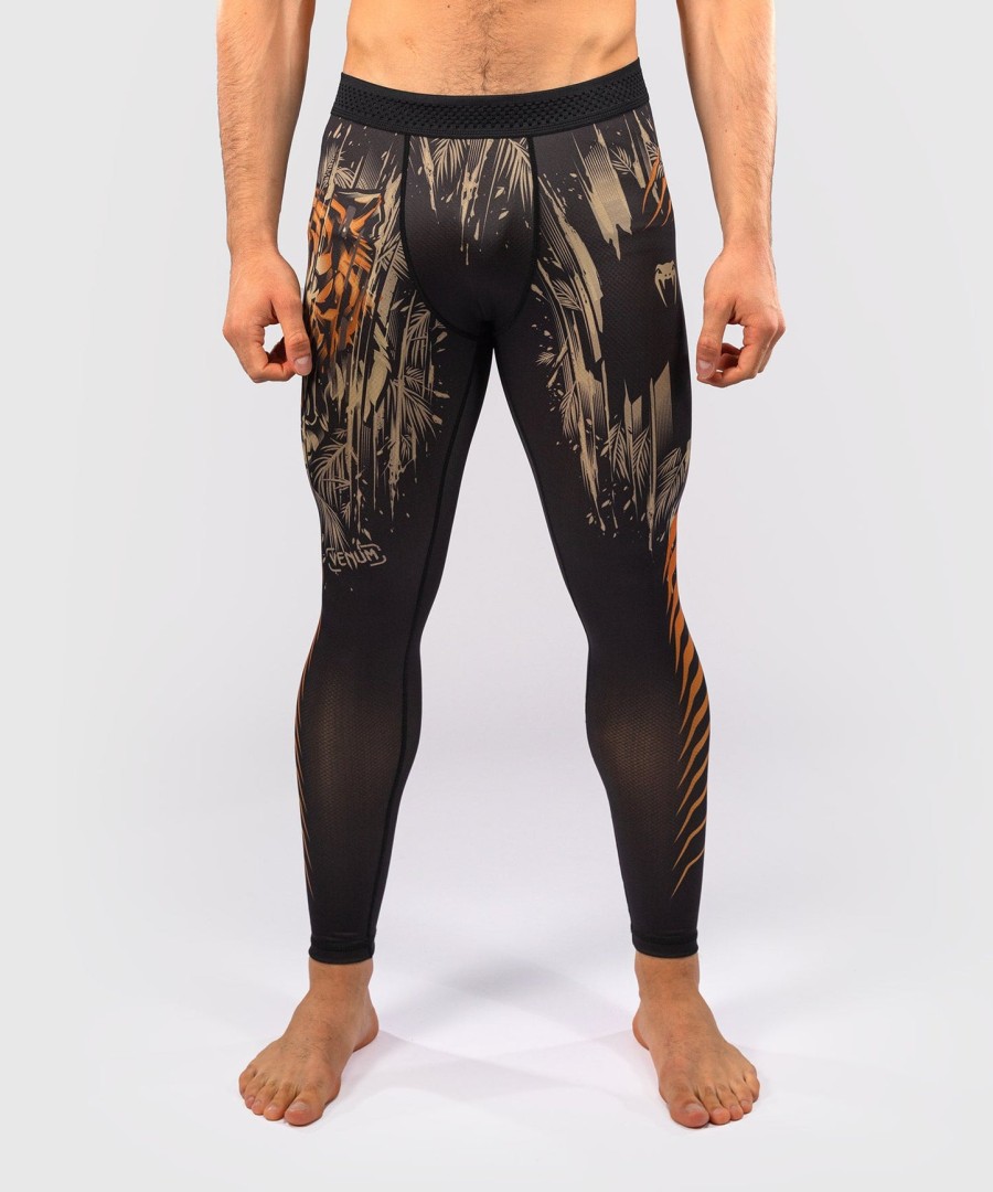 calças venum tiger masculinas - pretolaranja neon