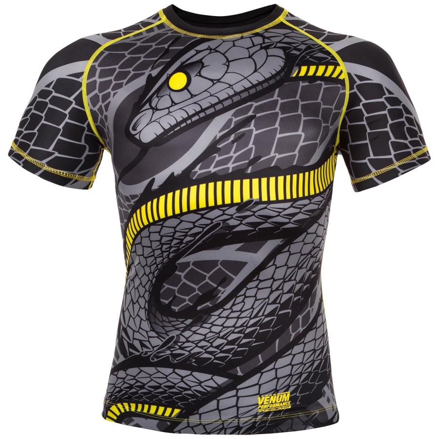 camiseta de proteção solar venum snaker - manga curta - pretoamarelo