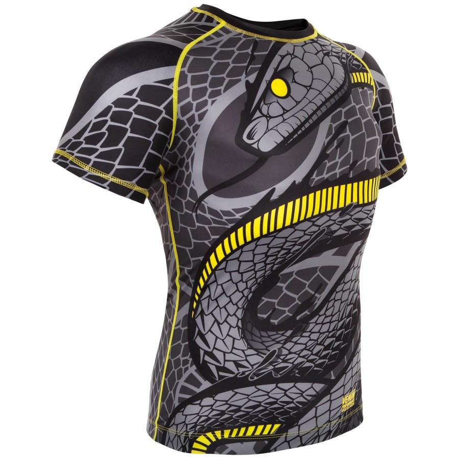 camiseta de proteção solar venum snaker - manga curta - pretoamarelo