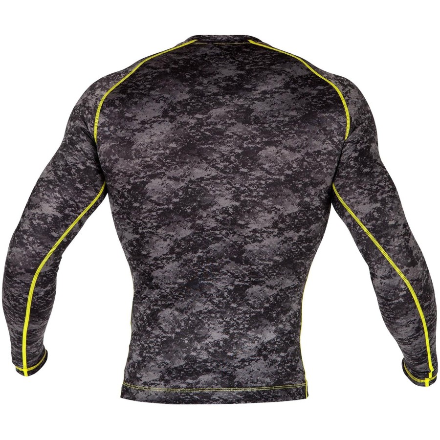 camiseta de proteção solar venum tramo - manga comprida - pretoamarelo