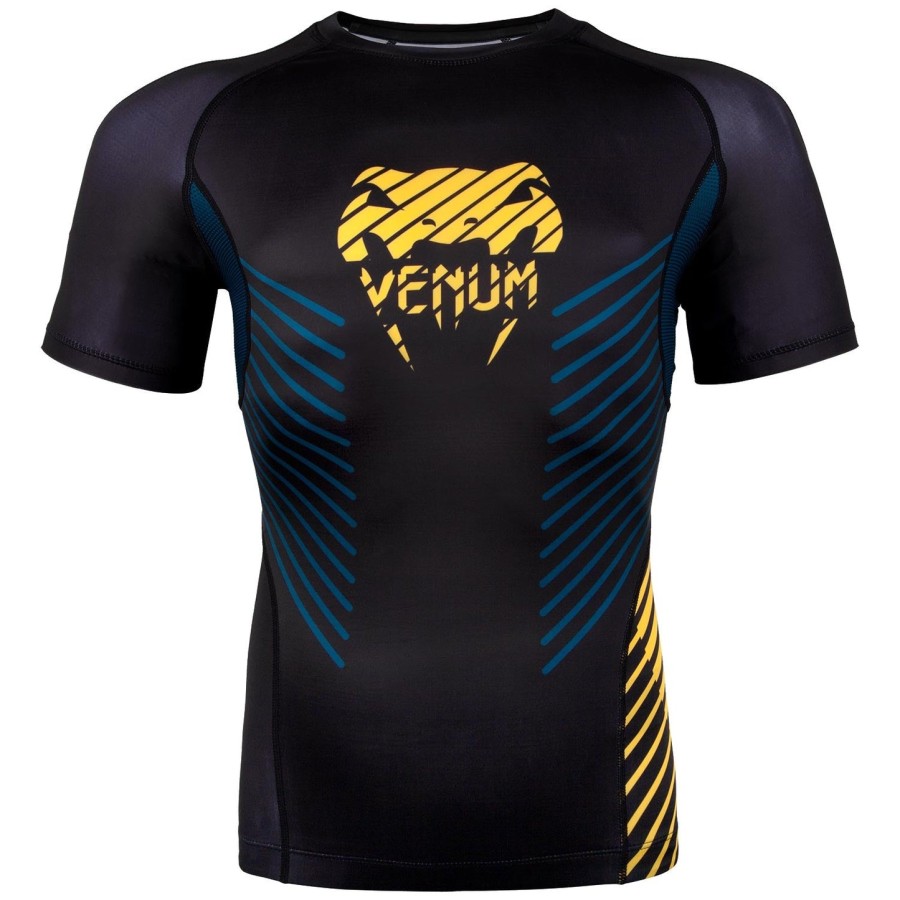 camiseta de proteção solar venum plasma - manga curta - pretoamarelo