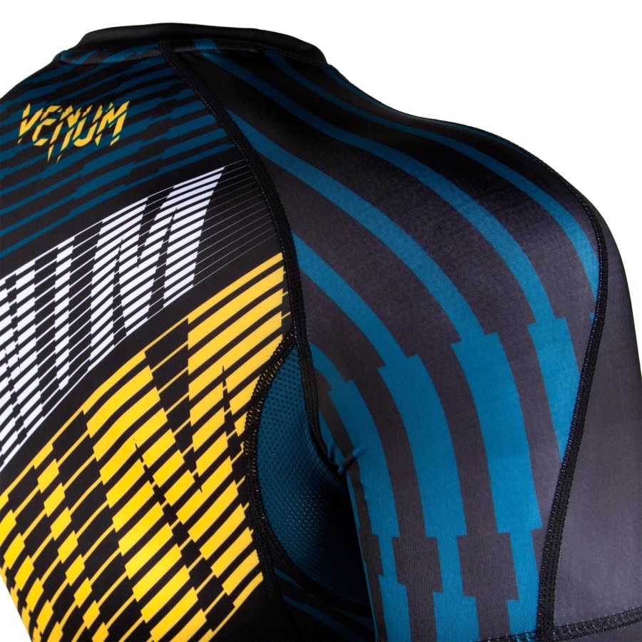 camiseta de proteção solar venum plasma - manga curta - pretoamarelo