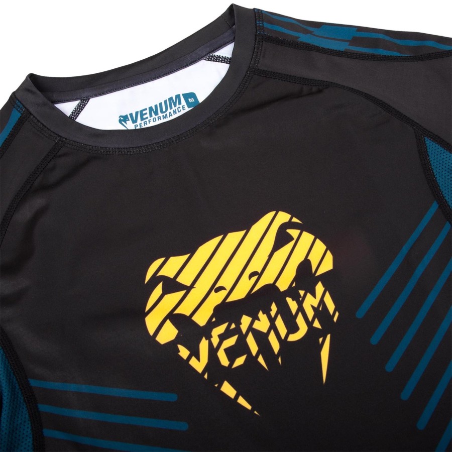 camiseta de proteção solar venum plasma - manga curta - pretoamarelo