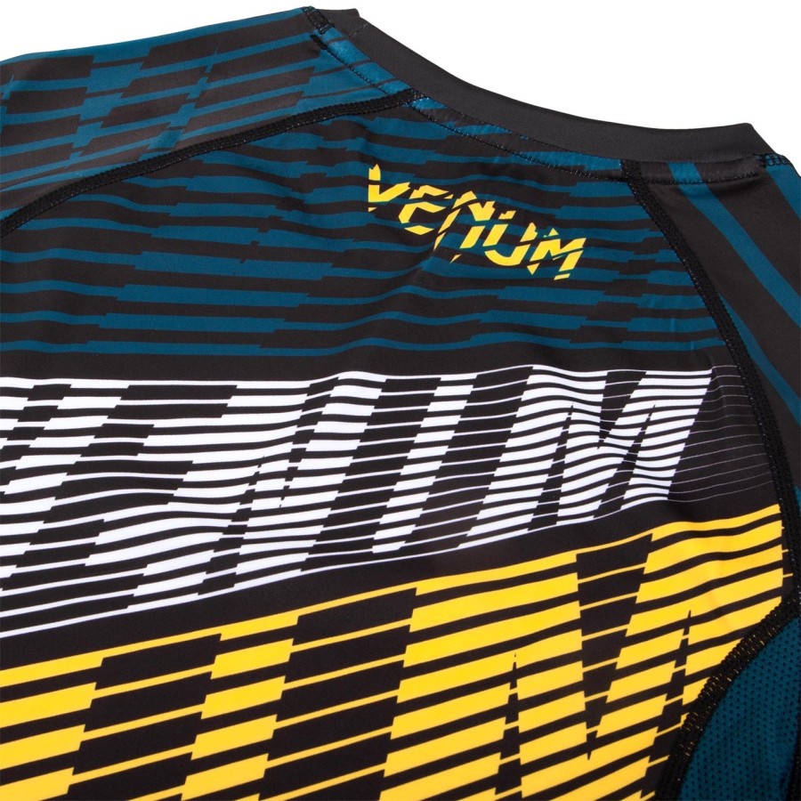 camiseta de proteção solar venum plasma - manga curta - pretoamarelo