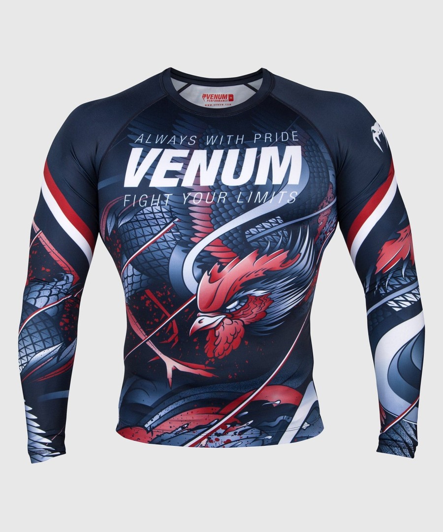 camiseta de proteção solar venum rooster - manga comprida - azul marinholaranja