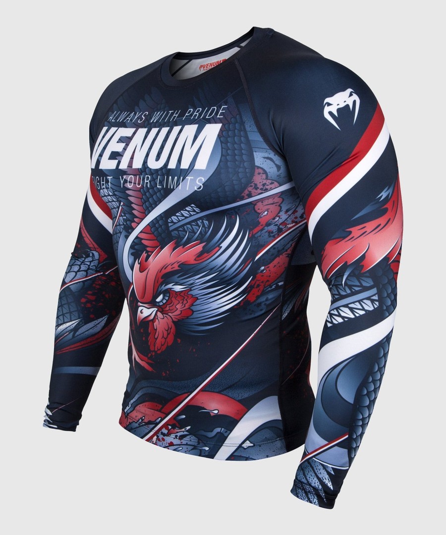 camiseta de proteção solar venum rooster - manga comprida - azul marinholaranja
