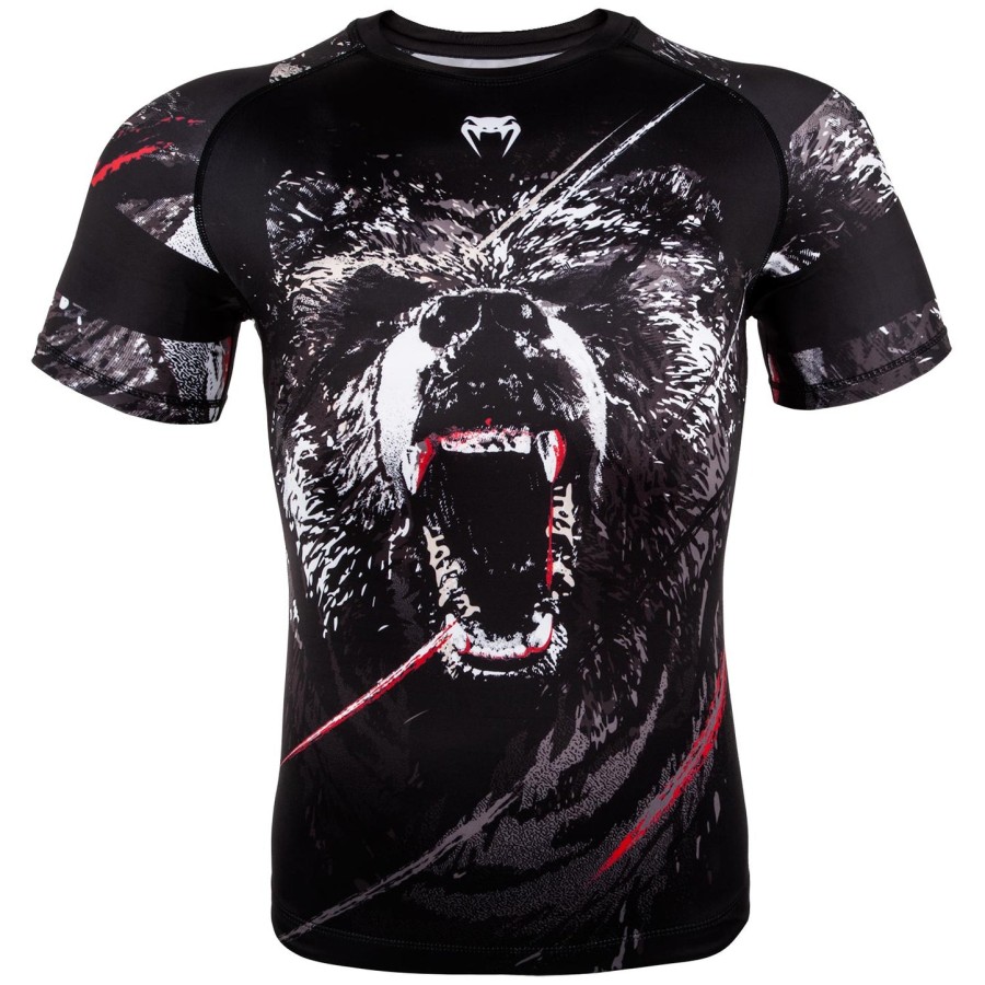 camiseta de proteção solar venum grizzli - manga curta - pretobranco