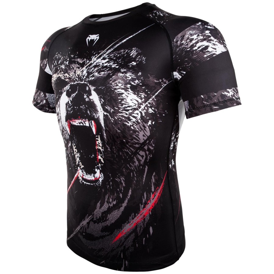 camiseta de proteção solar venum grizzli - manga curta - pretobranco