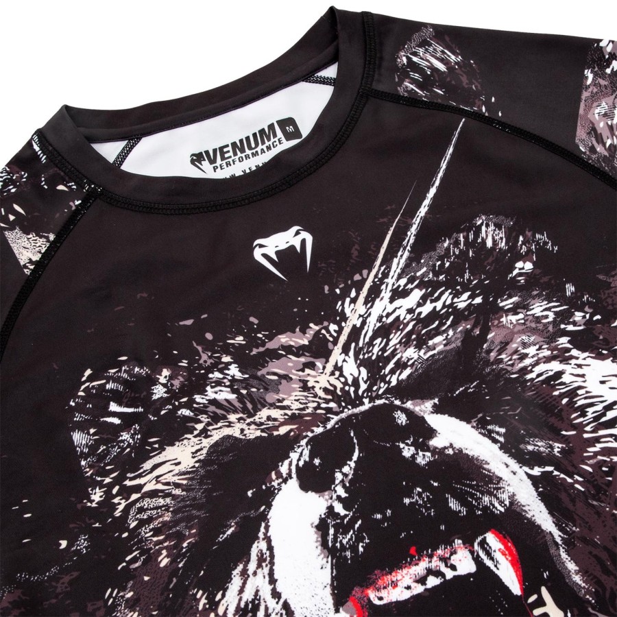 camiseta de proteção solar venum grizzli - manga curta - pretobranco