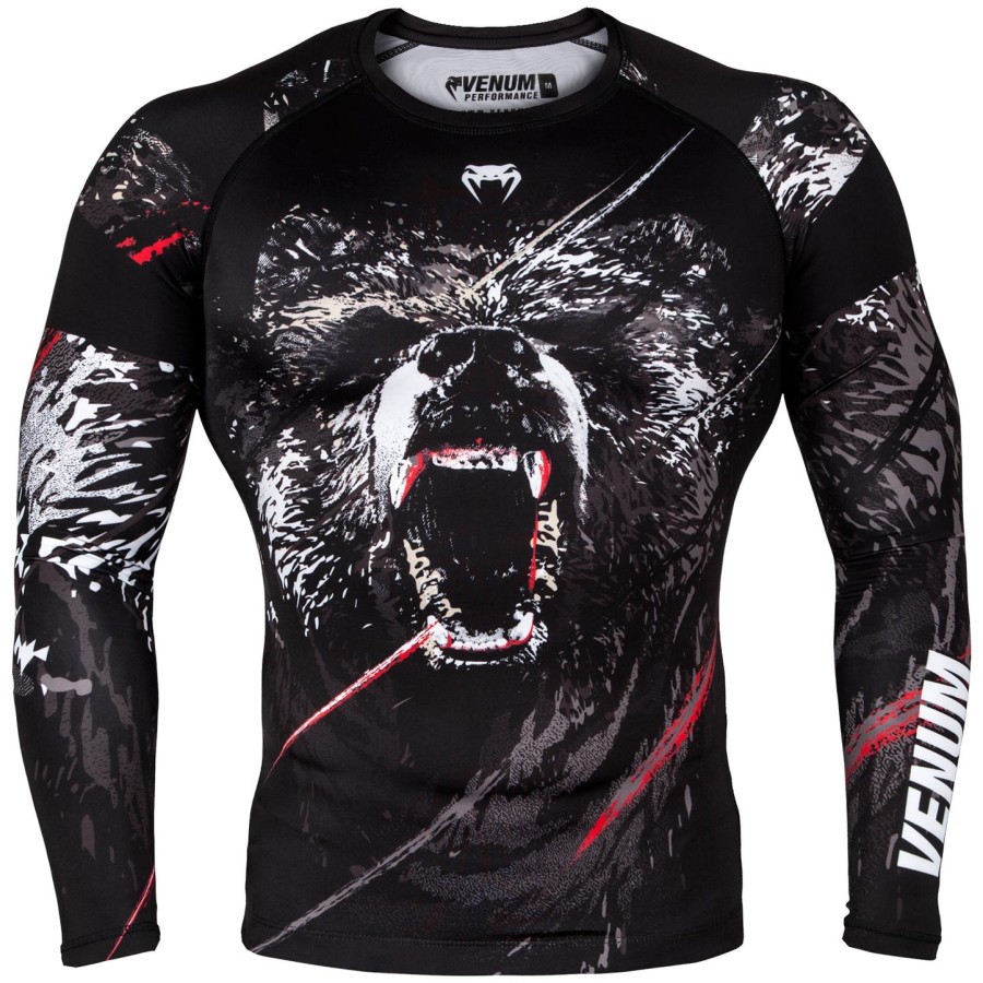 camiseta de proteção solar venum grizzli - manga longa - pretobranco
