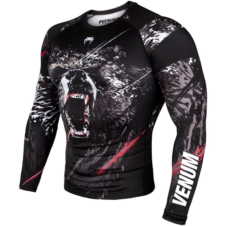 camiseta de proteção solar venum grizzli - manga longa - pretobranco