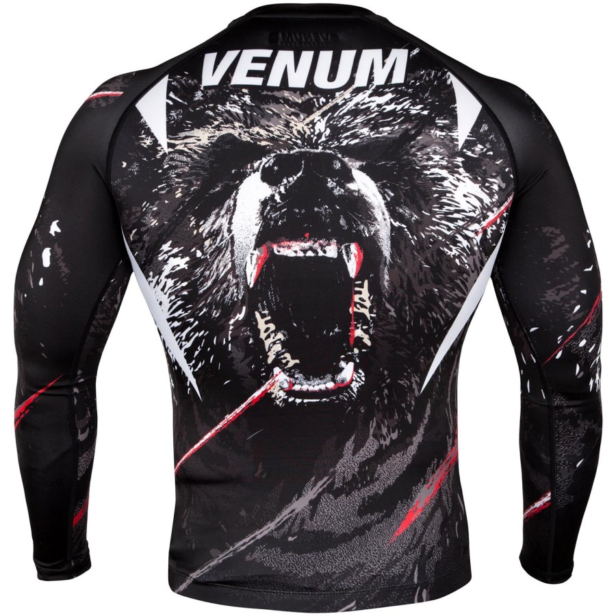 camiseta de proteção solar venum grizzli - manga longa - pretobranco