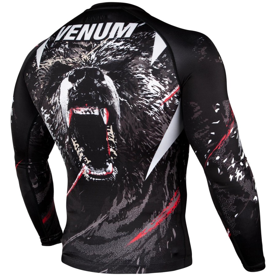 camiseta de proteção solar venum grizzli - manga longa - pretobranco