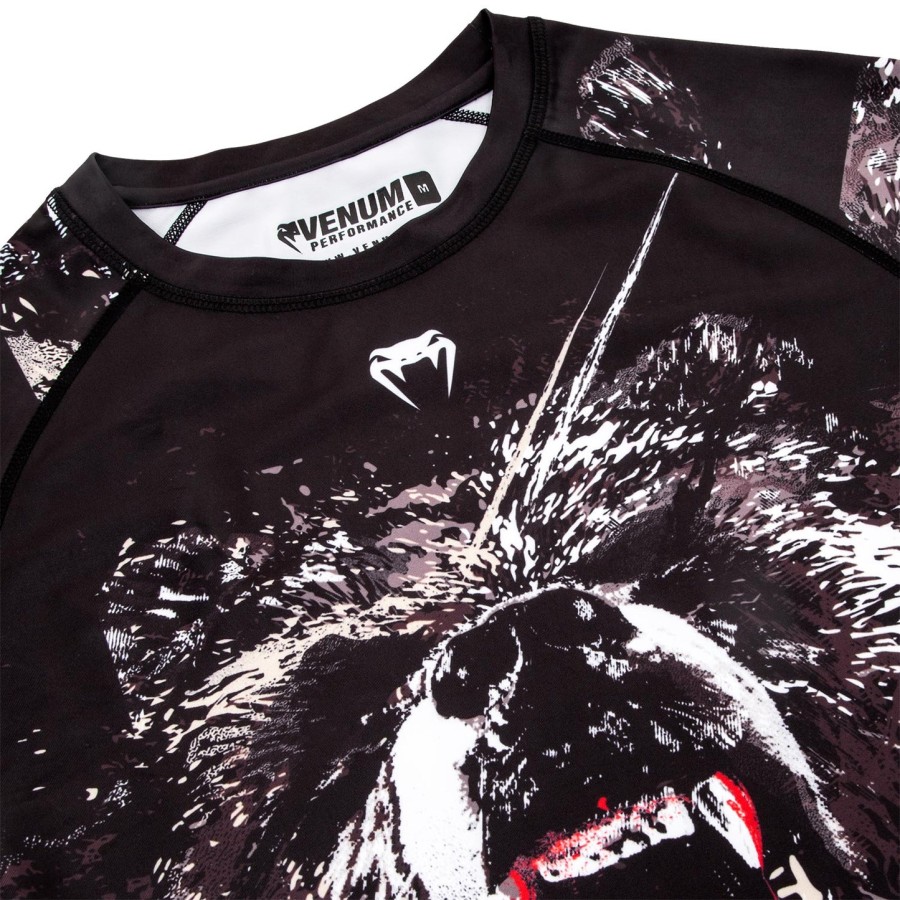 camiseta de proteção solar venum grizzli - manga longa - pretobranco