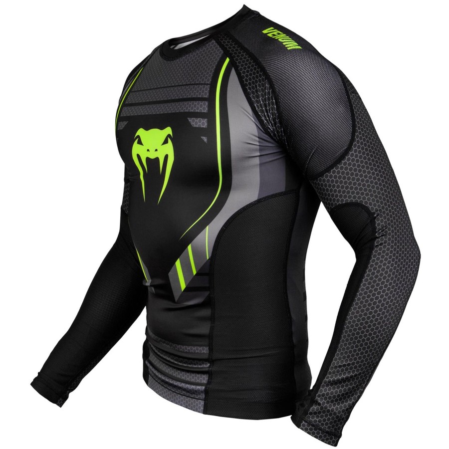 camiseta de proteção solar venum technical 2.0 de manga comprida - pretoamarelo