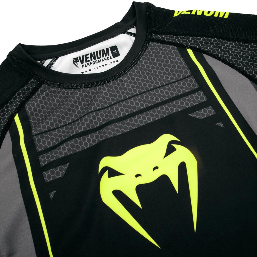 camiseta de proteção solar venum technical 2.0 de manga comprida - pretoamarelo