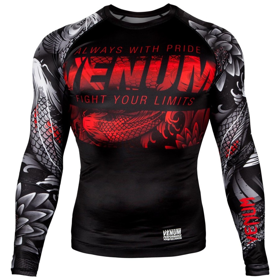 camiseta de proteção solar venum koi 2.0 - manga longa - pretobranco