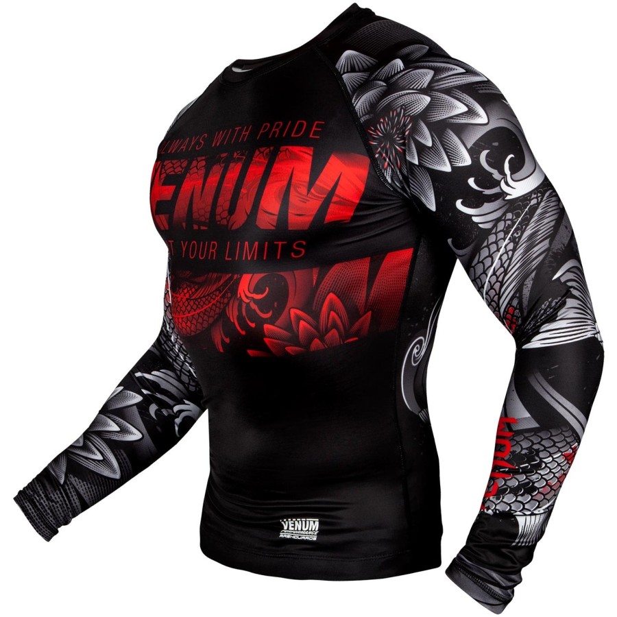 camiseta de proteção solar venum koi 2.0 - manga longa - pretobranco