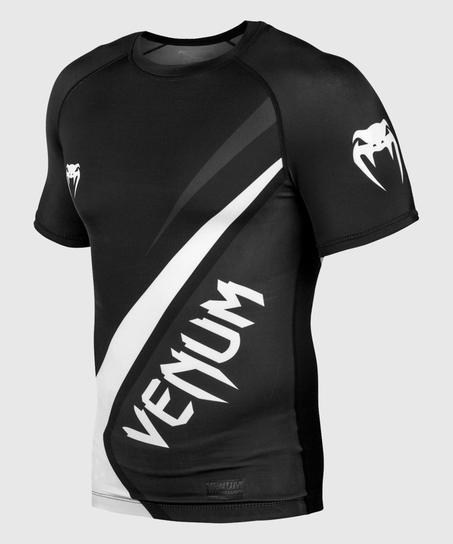 camiseta de proteção solar venum contender 4.0 - manga curta - pretocinza-branco