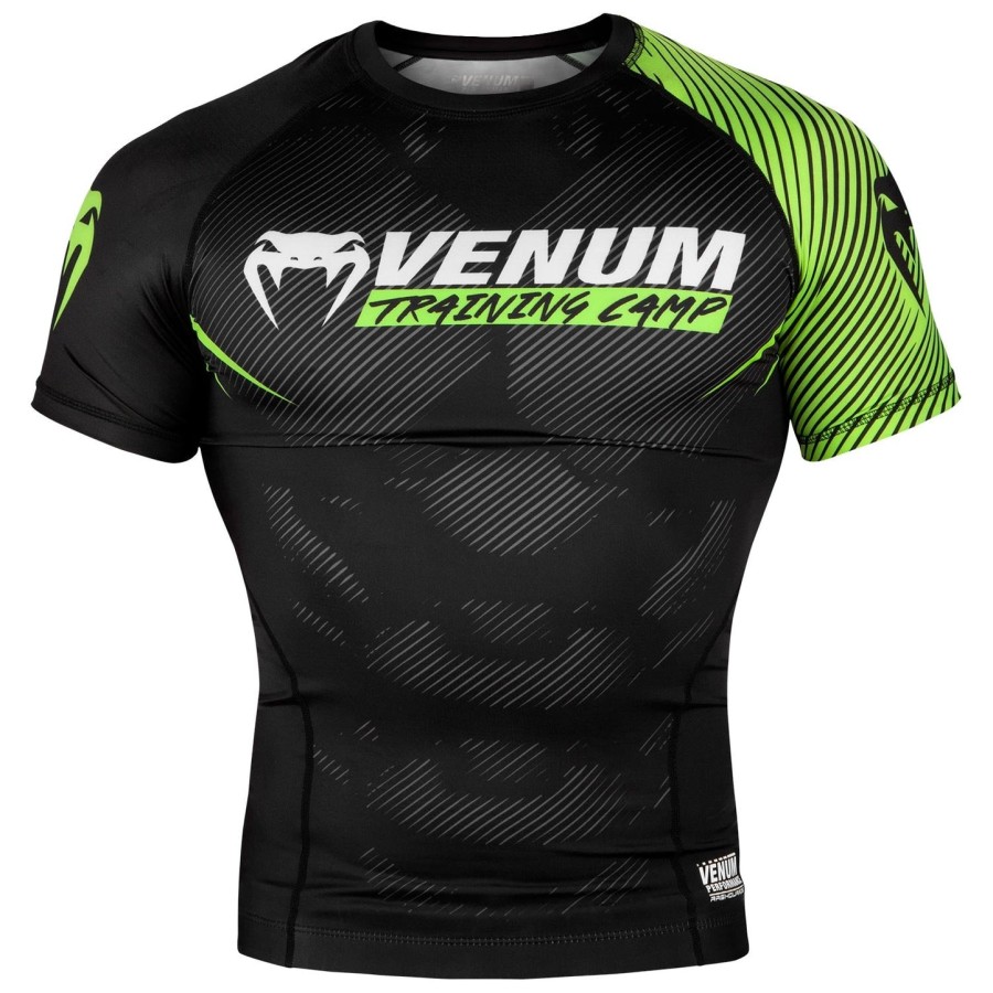 rashguard venum training camp 2.0 - manga curta - pretoamarelo neon