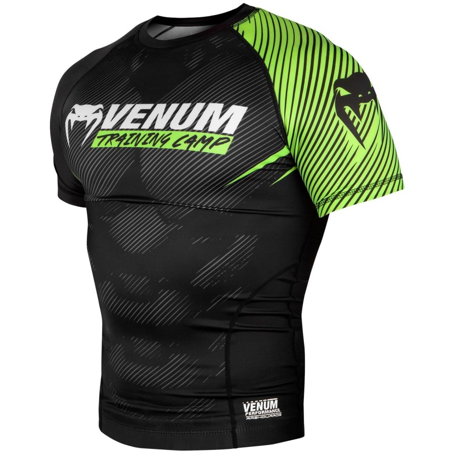 rashguard venum training camp 2.0 - manga curta - pretoamarelo neon