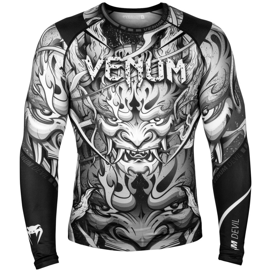 camiseta de proteção solar venum devil - manga longa - brancapreta