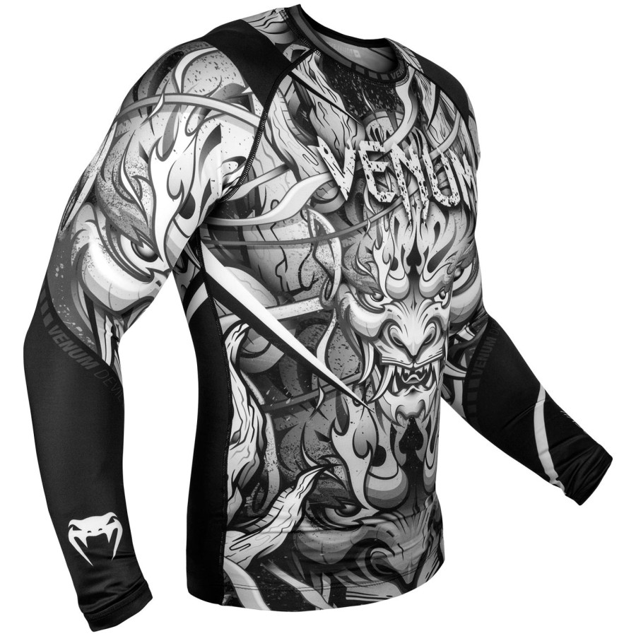 camiseta de proteção solar venum devil - manga longa - brancapreta