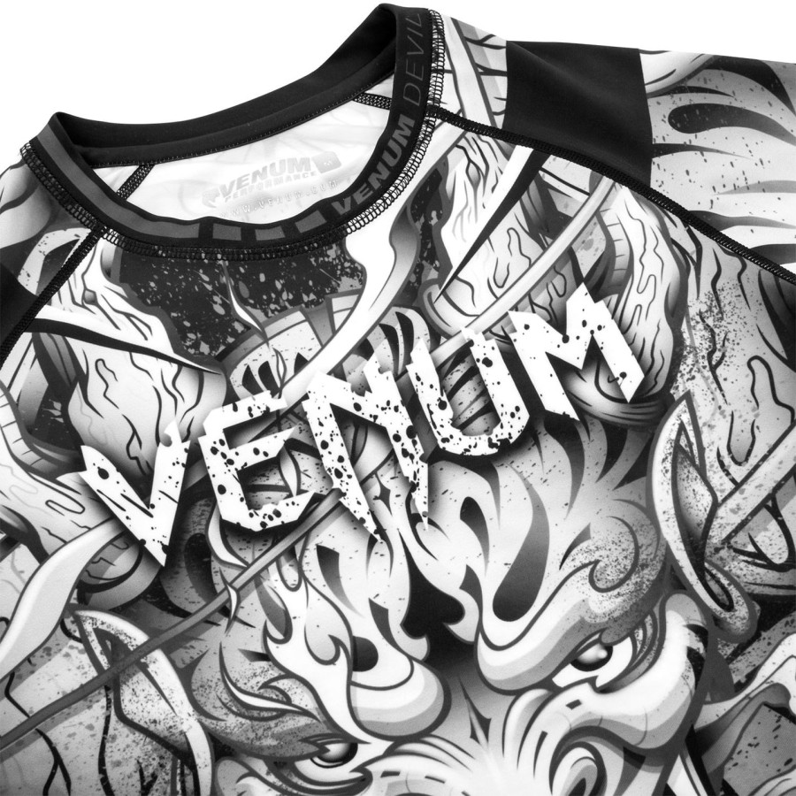 camiseta de proteção solar venum devil - manga longa - brancapreta