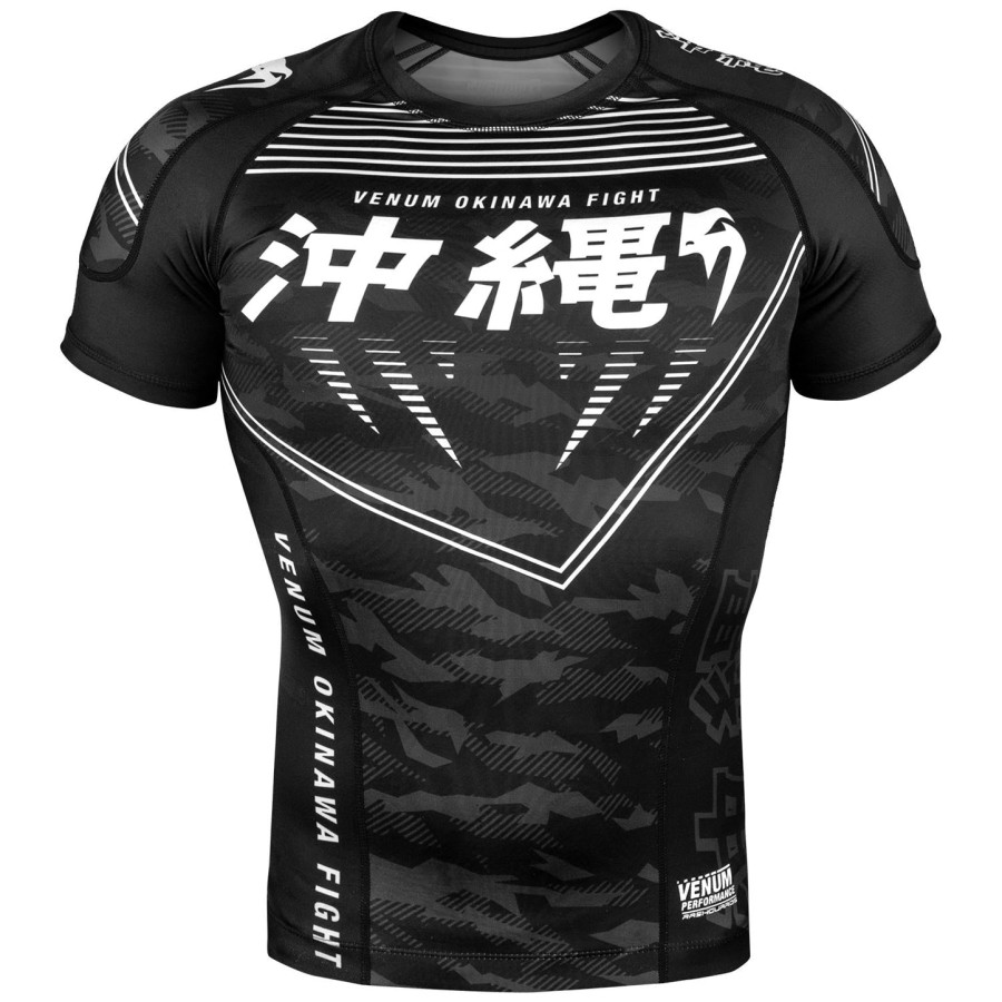 camiseta de proteção solar venum okinawa 2.0 - manga curta - pretobranco