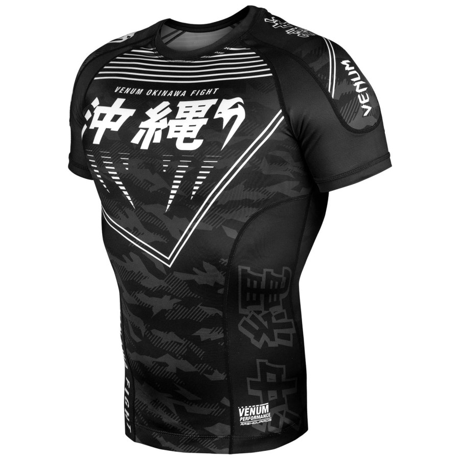 camiseta de proteção solar venum okinawa 2.0 - manga curta - pretobranco