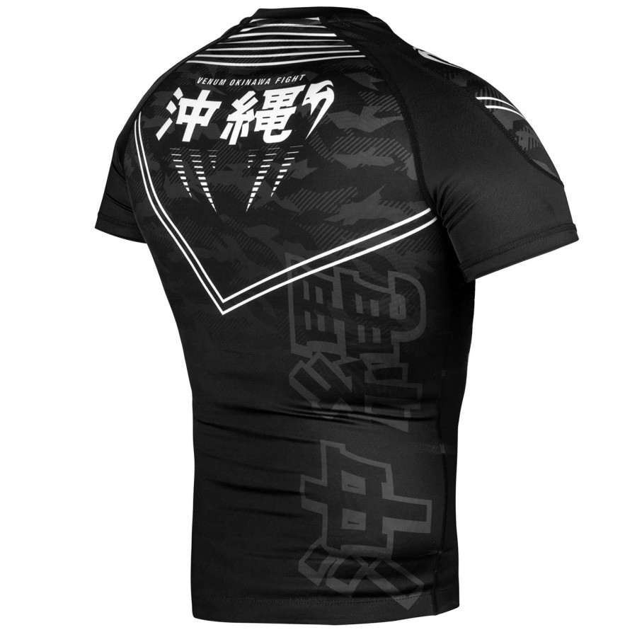 camiseta de proteção solar venum okinawa 2.0 - manga curta - pretobranco