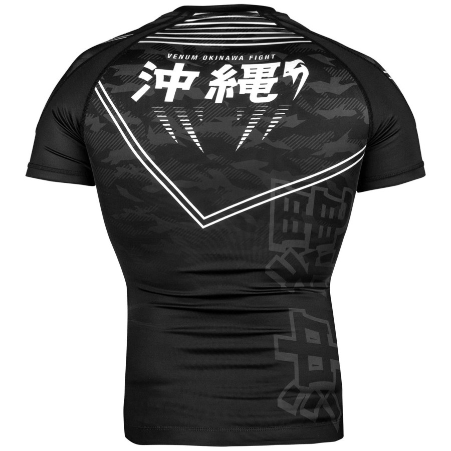 camiseta de proteção solar venum okinawa 2.0 - manga curta - pretobranco
