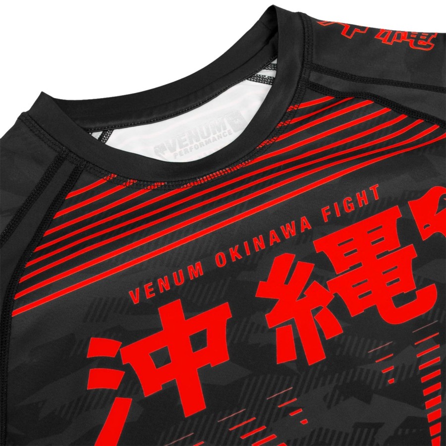 camiseta de proteção solar venum okinawa 2.0 - manga longa - pretovermelho