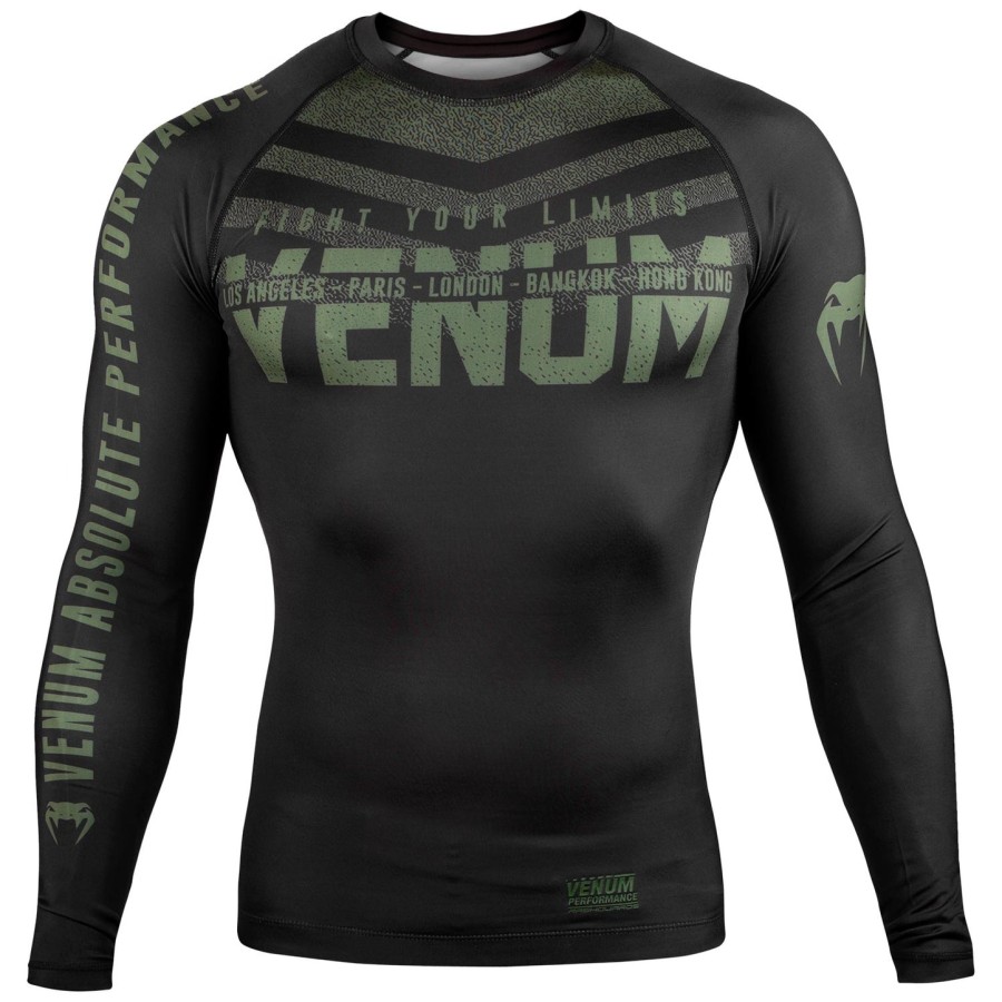 camiseta de proteção solar venum signature - manga longa - pretocáqui - exclusiva