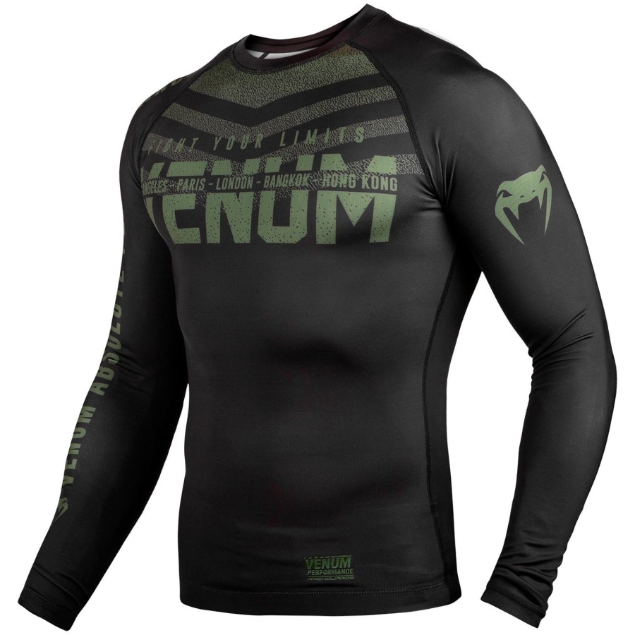 camiseta de proteção solar venum signature - manga longa - pretocáqui - exclusiva