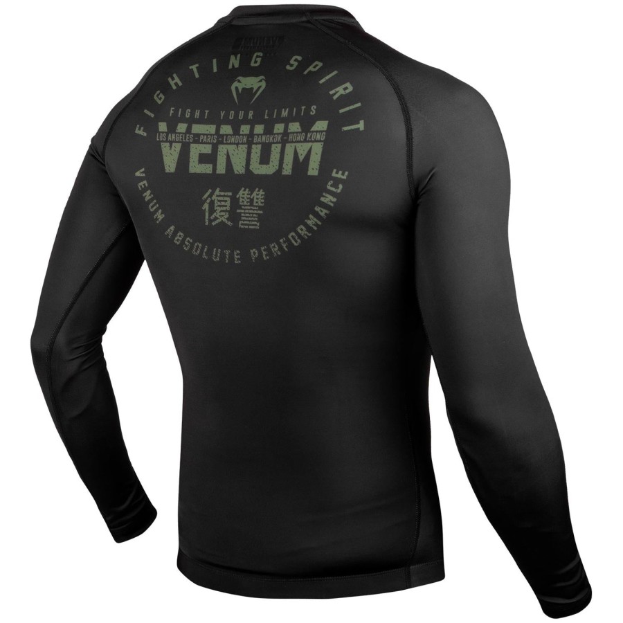 camiseta de proteção solar venum signature - manga longa - pretocáqui - exclusiva