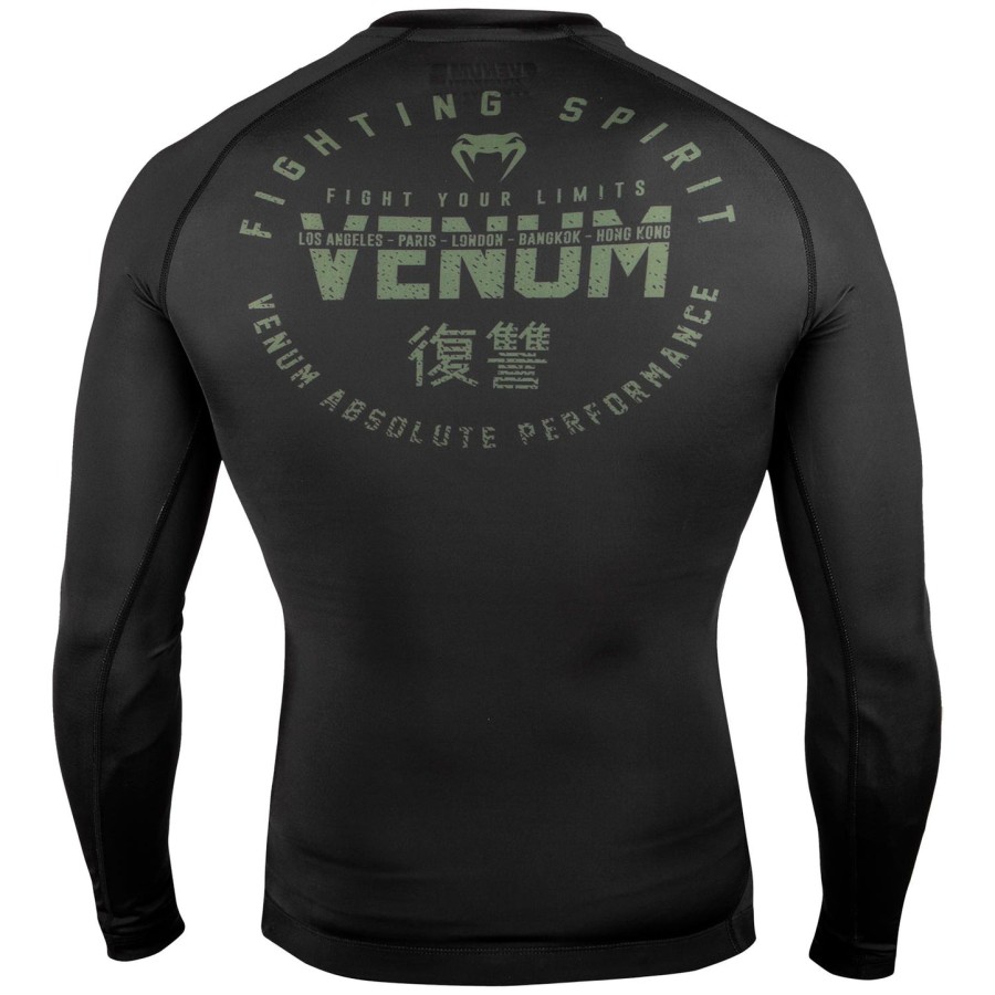 camiseta de proteção solar venum signature - manga longa - pretocáqui - exclusiva