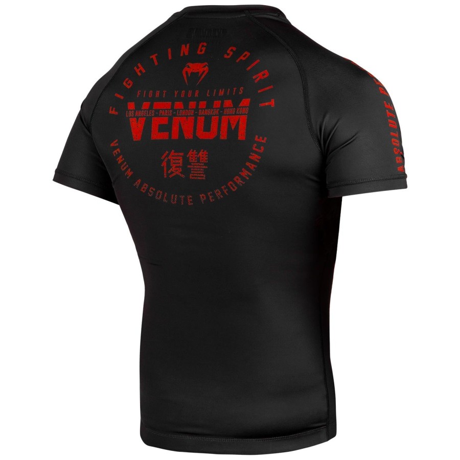camiseta de proteção solar venum signature - manga curta - pretovermelho