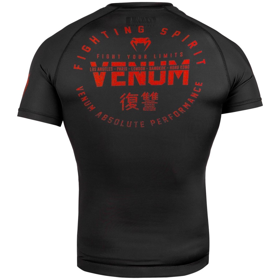 camiseta de proteção solar venum signature - manga curta - pretovermelho