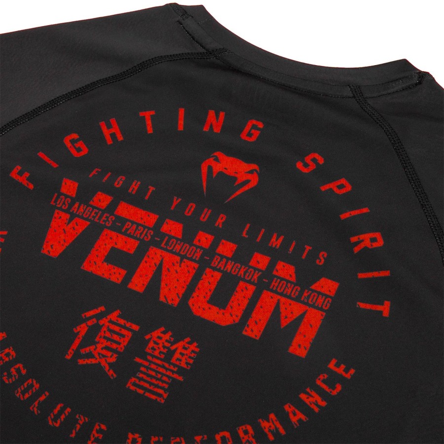 camiseta de proteção solar venum signature - manga curta - pretovermelho
