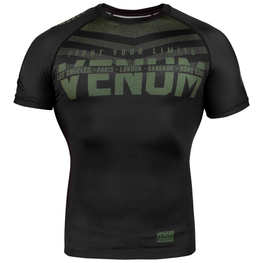 camiseta de proteção solar venum signature - manga curta - pretocáqui - exclusiva