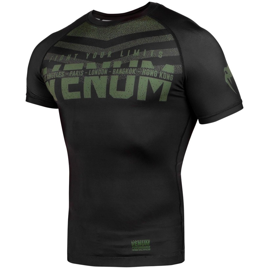camiseta de proteção solar venum signature - manga curta - pretocáqui - exclusiva