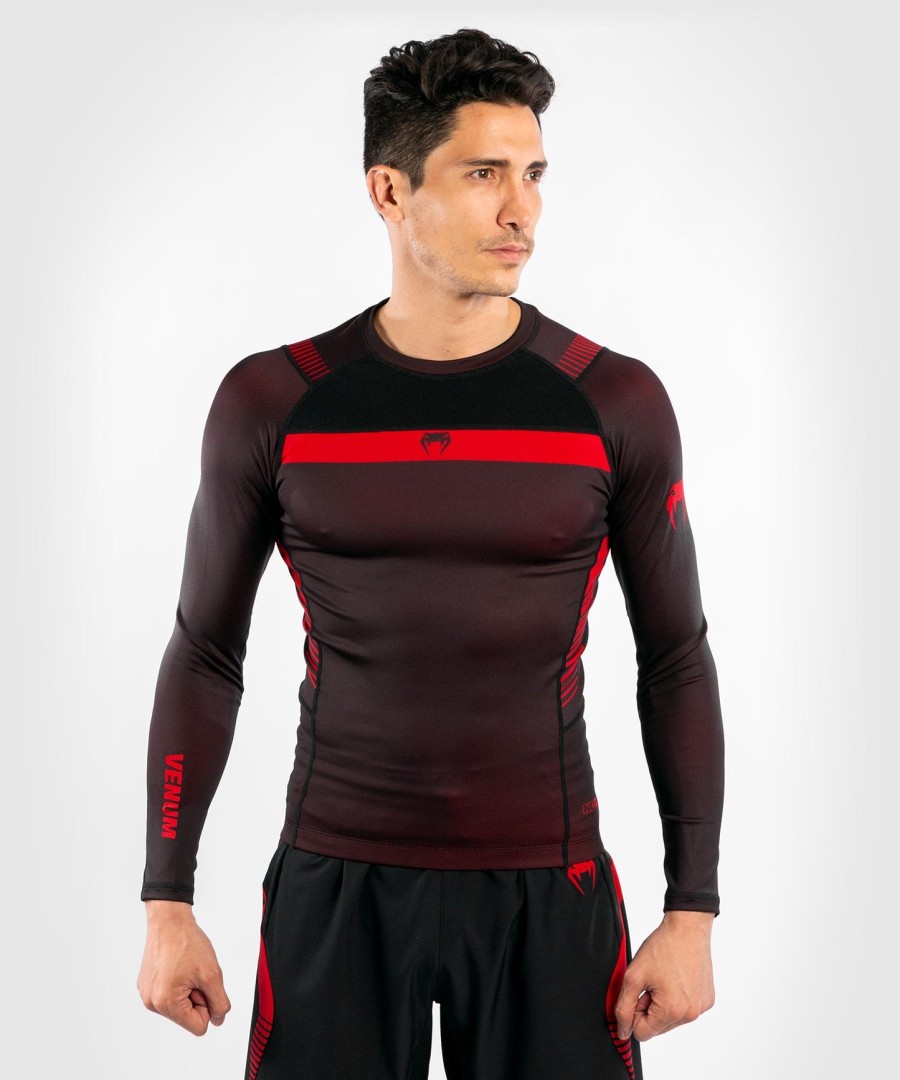 venum nogi 3.0 rashguard - manga longa - pretovermelho
