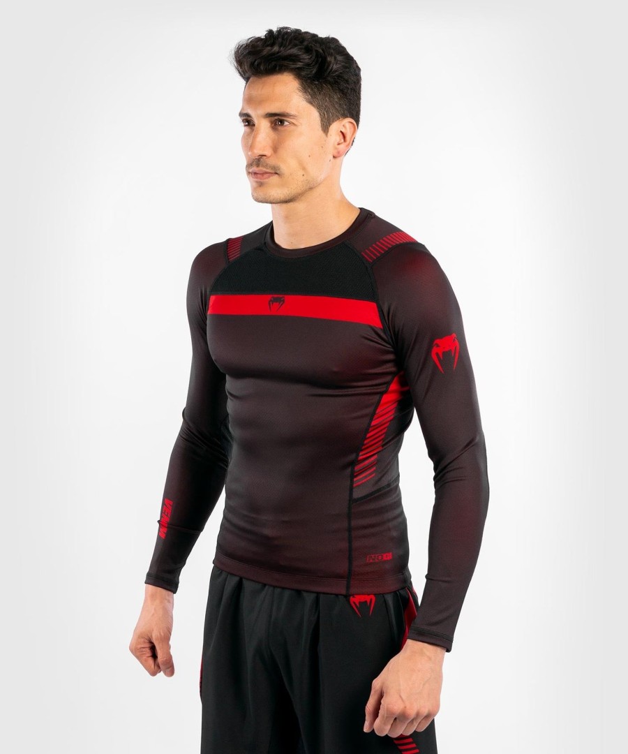 venum nogi 3.0 rashguard - manga longa - pretovermelho