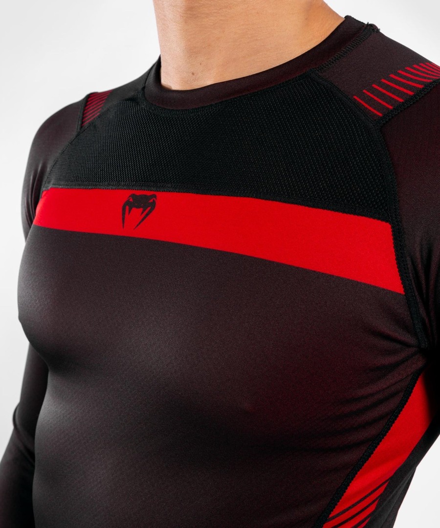 venum nogi 3.0 rashguard - manga longa - pretovermelho